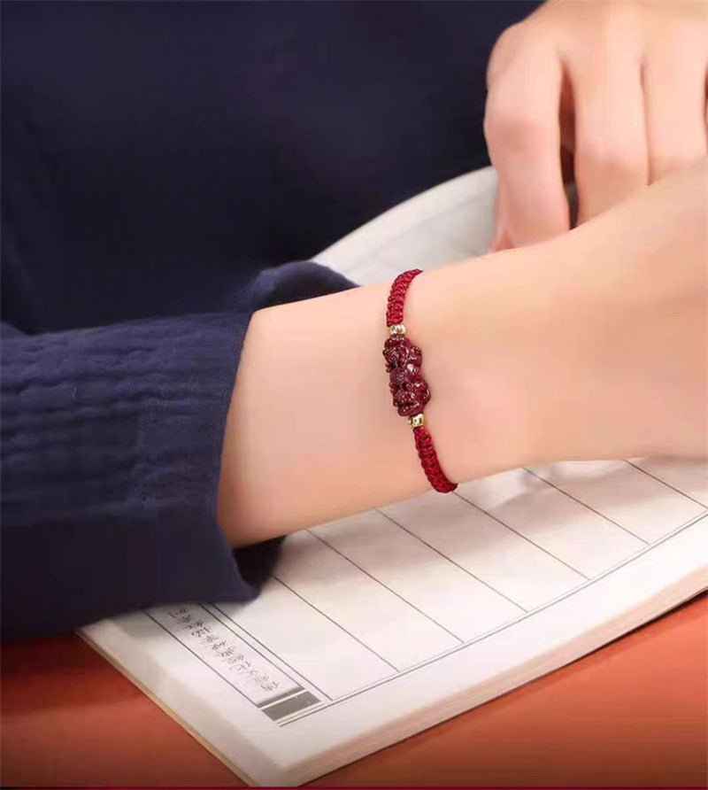 natural cinnabar pi xiu red string bracelet for prosperity & protection – adjustable for men & women - star8s