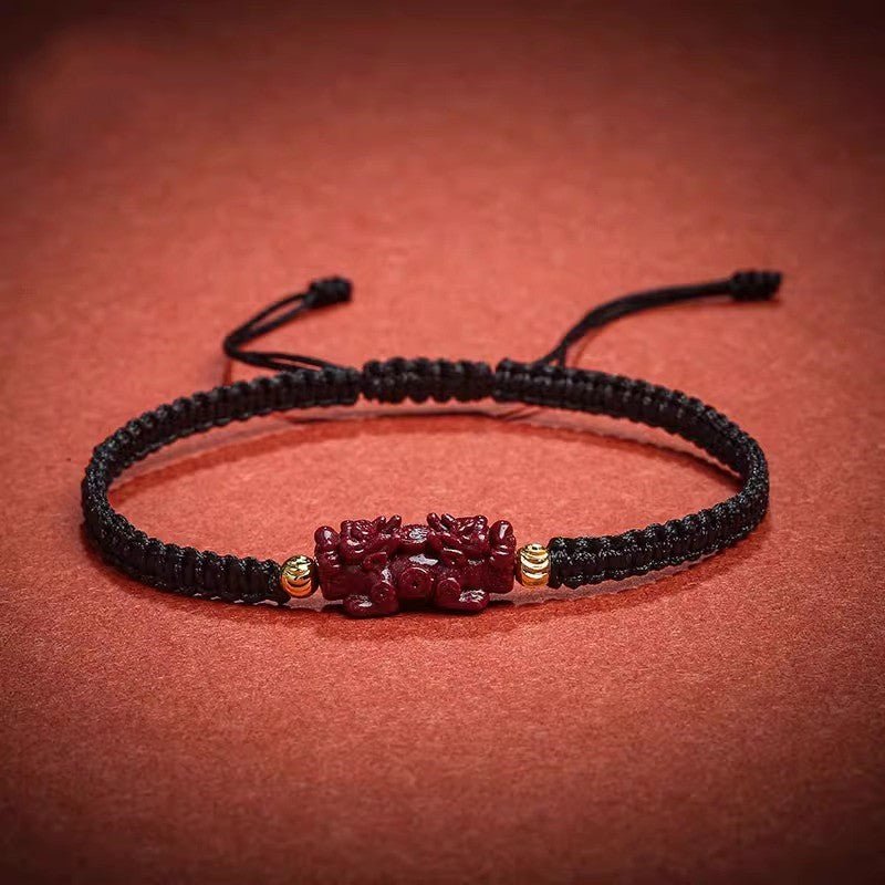 natural cinnabar pi xiu red string bracelet for prosperity & protection – adjustable for men & women - star8s