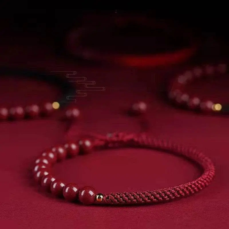 natural cinnabar multicolored braided lucky bracelet for dragon boat festival - star8s