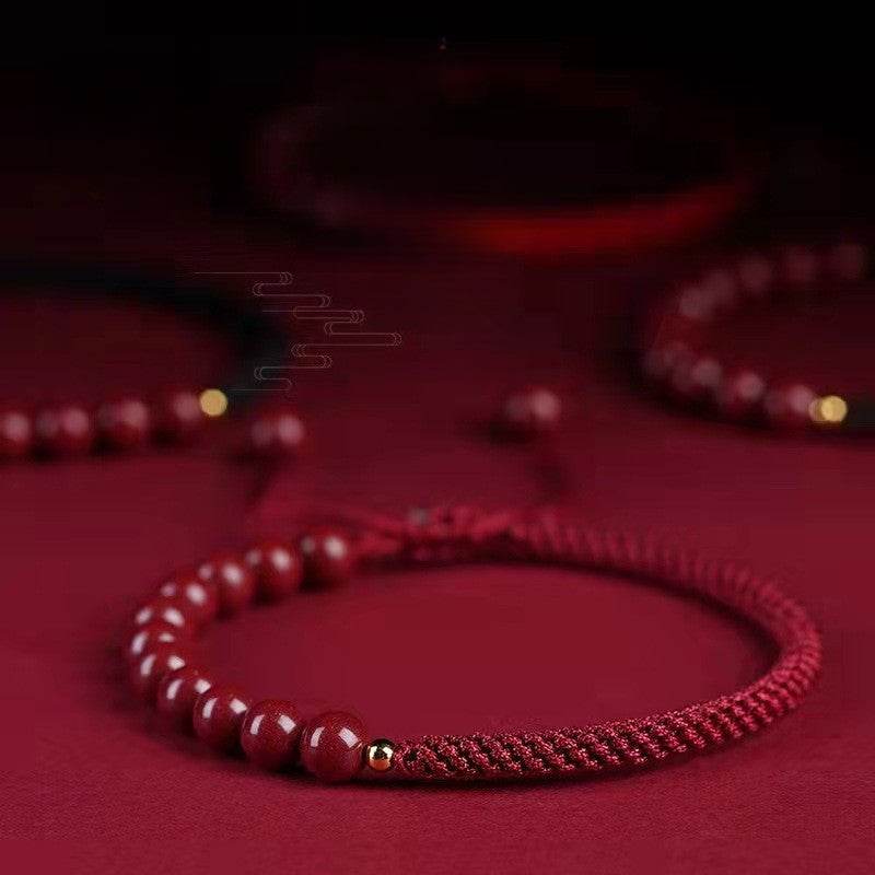 natural cinnabar multicolored braided lucky bracelet for dragon boat festival - star8s