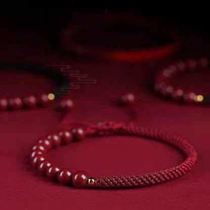 Natural Cinnabar Multicolored Braided Lucky Bracelet for Dragon Boat Festival - STAR8S