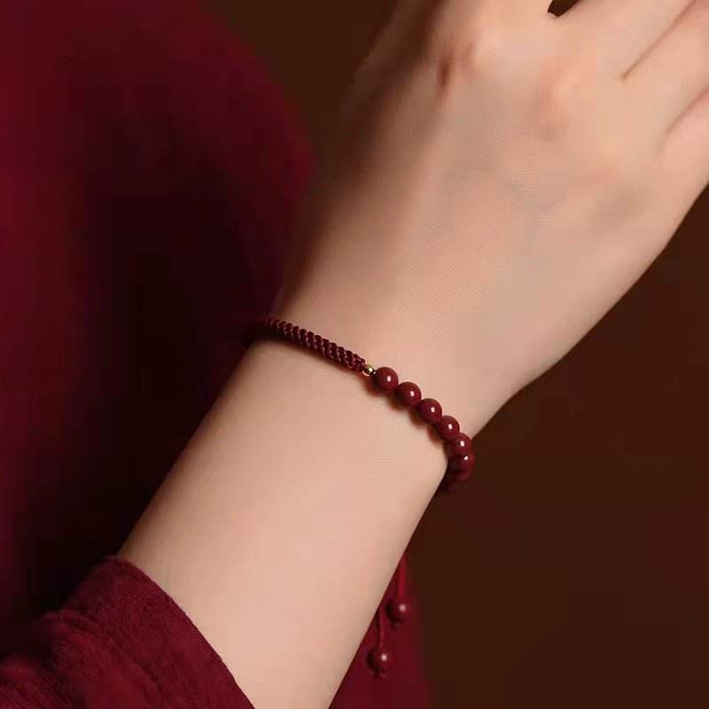 Natural Cinnabar Multicolored Braided Lucky Bracelet for Dragon Boat Festival - STAR8S