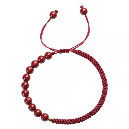 Natural Cinnabar Multicolored Braided Lucky Bracelet for Dragon Boat Festival - STAR8S