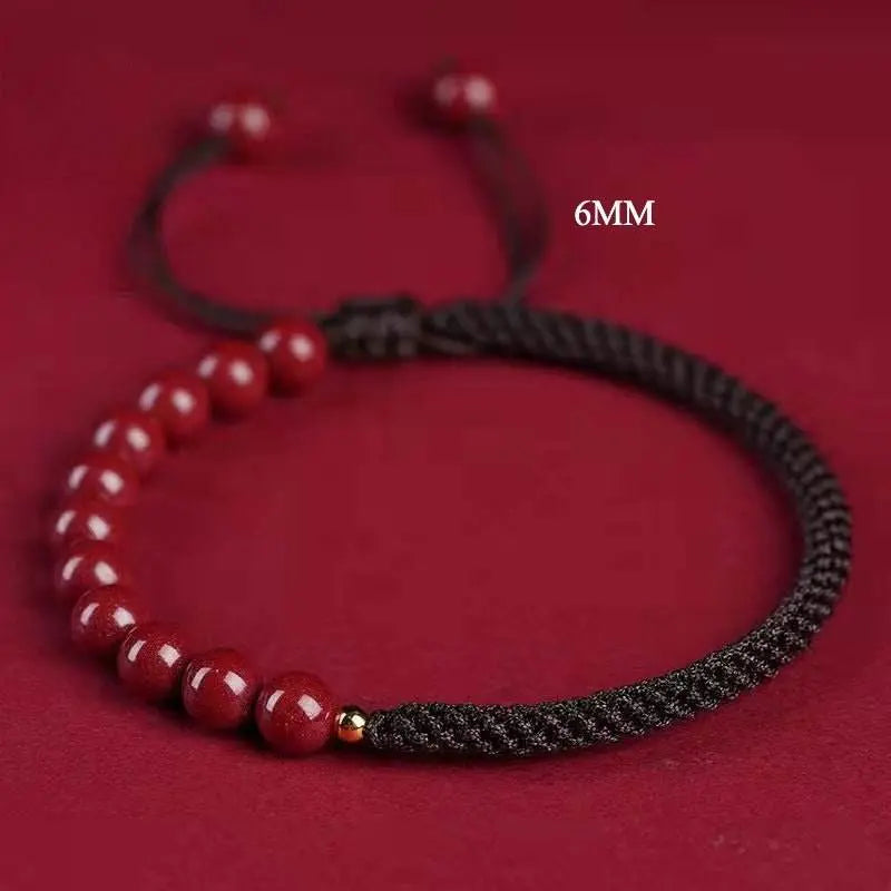 natural cinnabar multicolored braided lucky bracelet for dragon boat festival - star8s