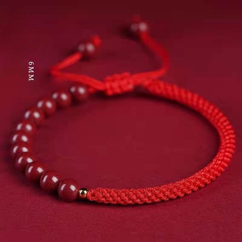 natural cinnabar multicolored braided lucky bracelet for dragon boat festival - star8s