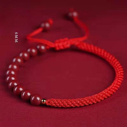 Natural Cinnabar Multicolored Braided Lucky Bracelet for Dragon Boat Festival - STAR8S