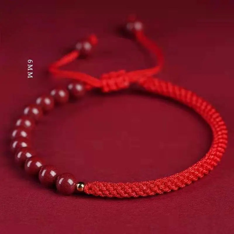 natural cinnabar multicolored braided lucky bracelet for dragon boat festival - star8s