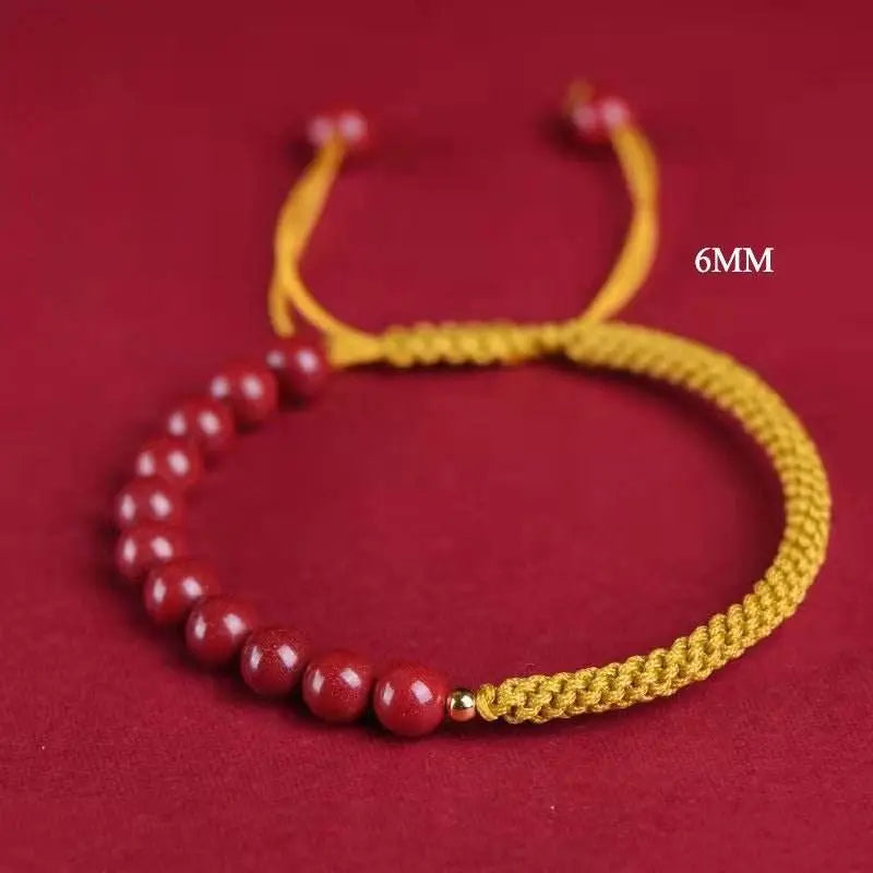 natural cinnabar multicolored braided lucky bracelet for dragon boat festival - star8s