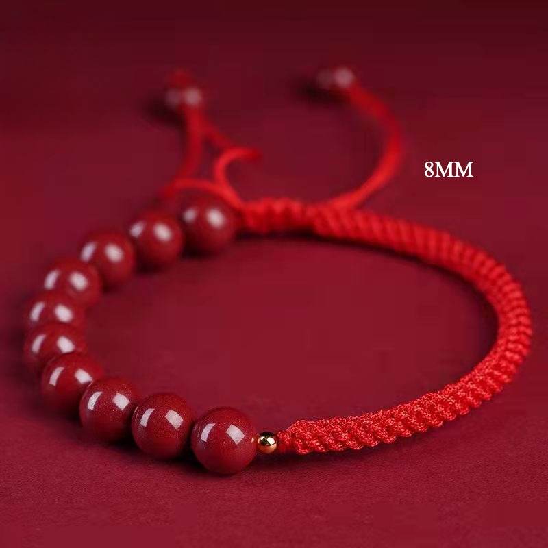 natural cinnabar multicolored braided lucky bracelet for dragon boat festival - star8s