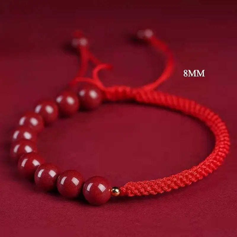 natural cinnabar multicolored braided lucky bracelet for dragon boat festival - star8s