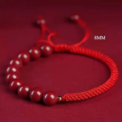 Natural Cinnabar Multicolored Braided Lucky Bracelet for Dragon Boat Festival - STAR8S