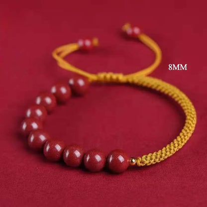 Natural Cinnabar Multicolored Braided Lucky Bracelet for Dragon Boat Festival - STAR8S