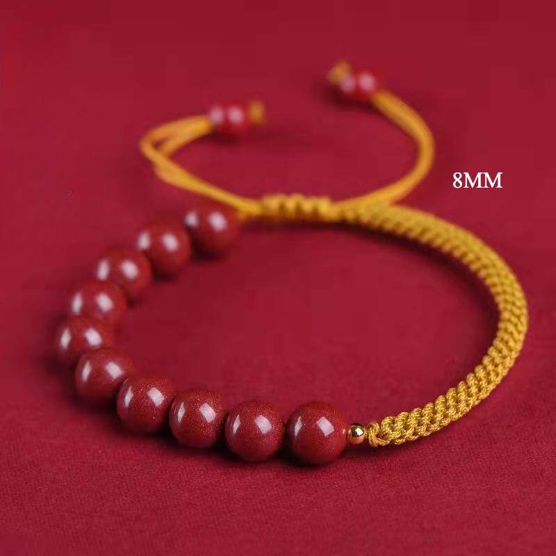 natural cinnabar multicolored braided lucky bracelet for dragon boat festival - star8s