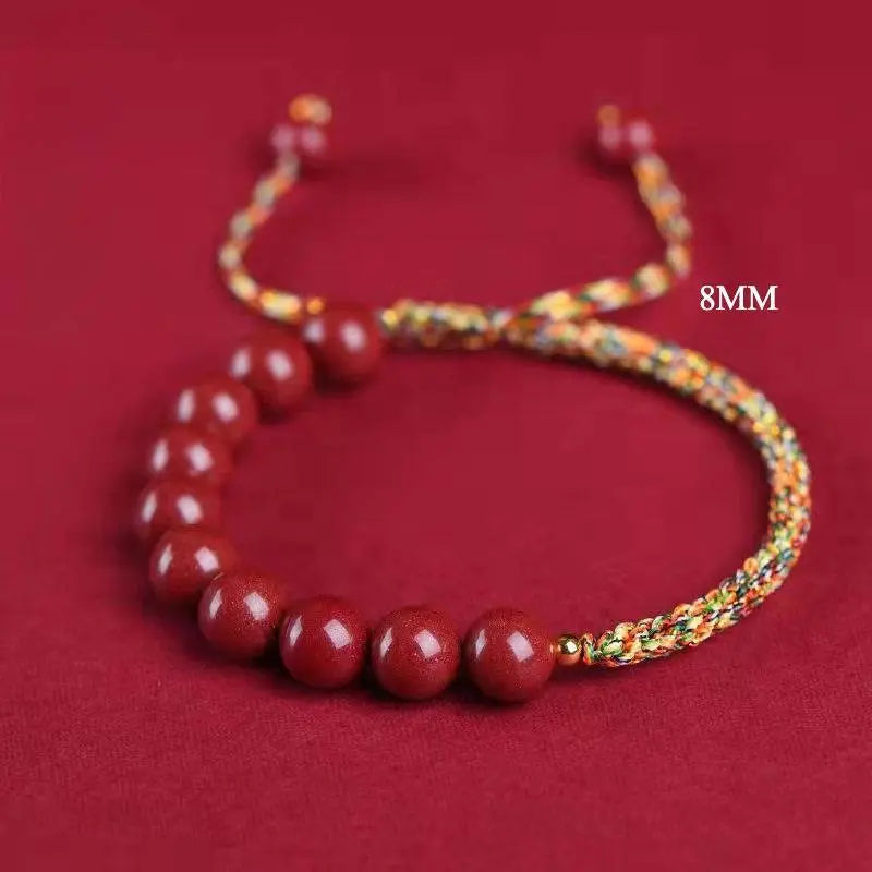 natural cinnabar multicolored braided lucky bracelet for dragon boat festival - star8s