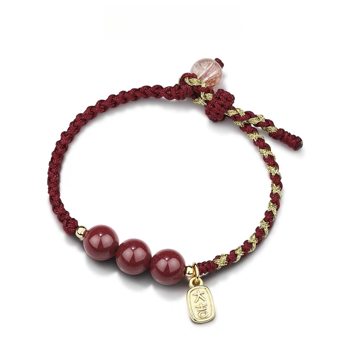 Natural Cinnabar Red String Bracelet – Retro Vintage Style for Couples - STAR8S