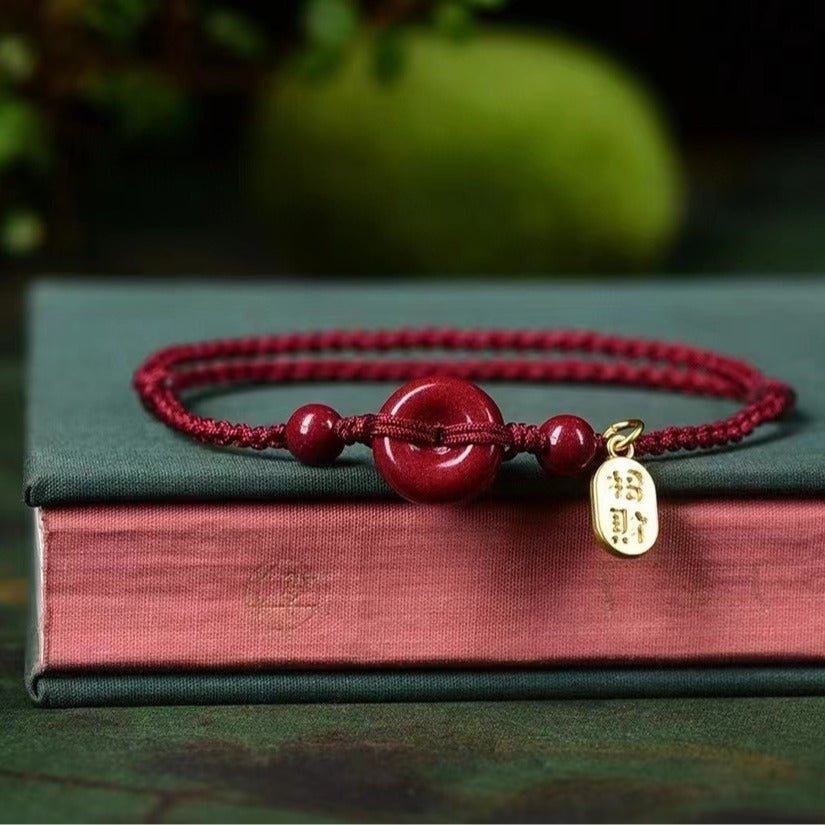 natural cinnabar red thread anklet – handmade ethnic - style foot chain for women - star8s