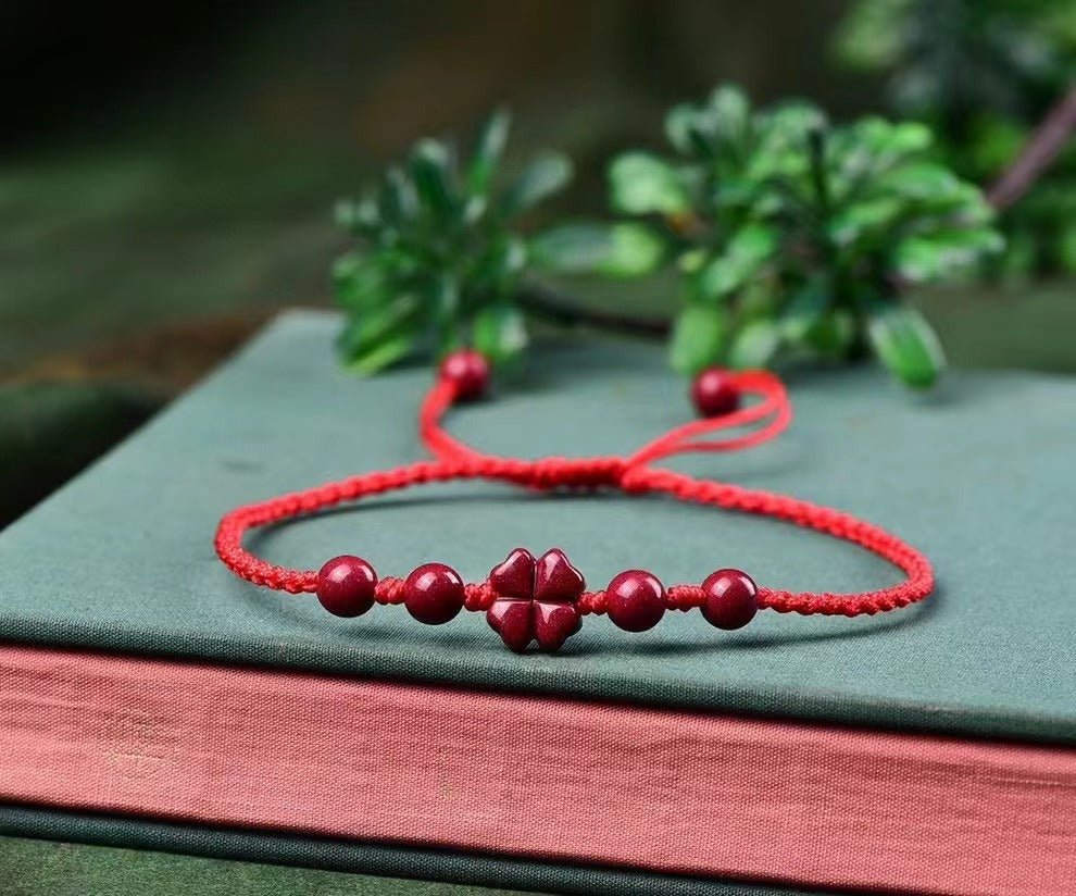 natural cinnabar red thread anklet – handmade ethnic - style foot chain for women - star8s