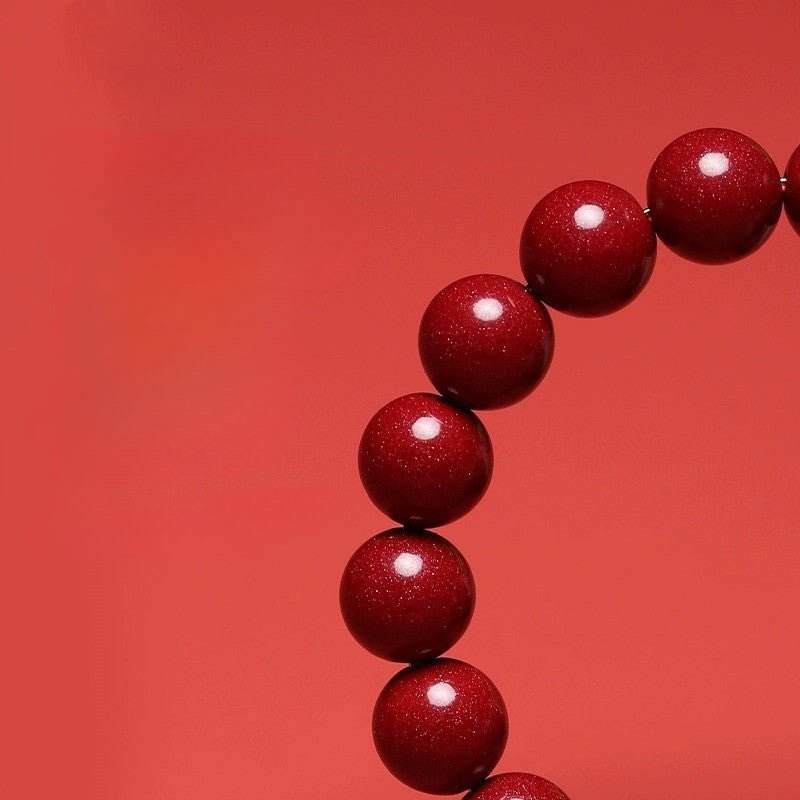 Natural Cinnabar & Purple Cinnabar Bracelet with Hetian Jade & Amber, Lucky Jewelry for Zodiac Year - STAR8S