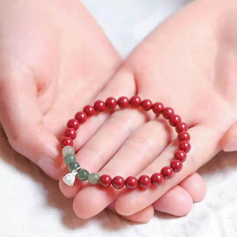 natural high - content purple cinnabar retro bracelet, stylish jewelry for all - star8s