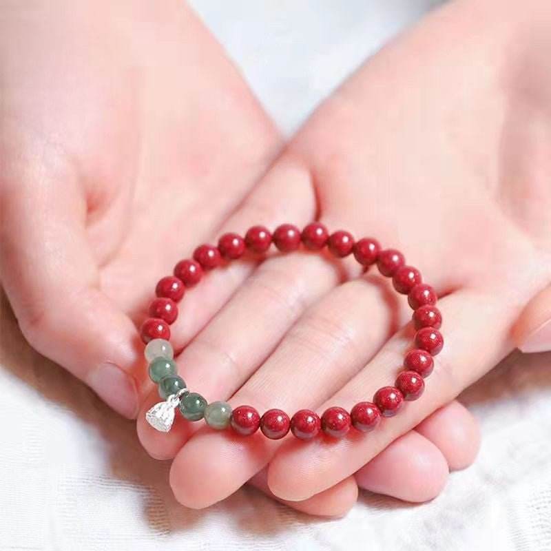 natural high - content purple cinnabar retro bracelet, stylish jewelry for all - star8s