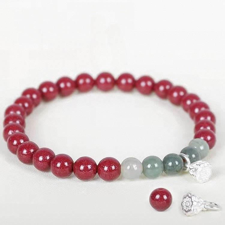 natural high - content purple cinnabar retro bracelet, stylish jewelry for all - star8s