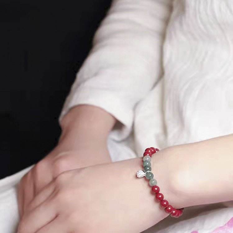 natural high - content purple cinnabar retro bracelet, stylish jewelry for all - star8s