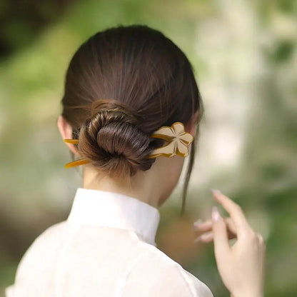 Natural Horn U - shaped Hairpin for Stylish Bun & Ponytail - STAR8S