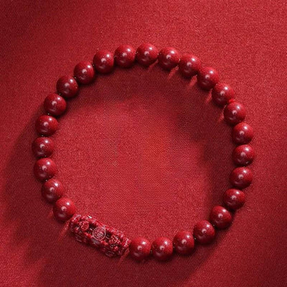 Natural Purple Cinnabar Double Pixiu Bracelet, Lucky Jewelry for Natal Year - STAR8S