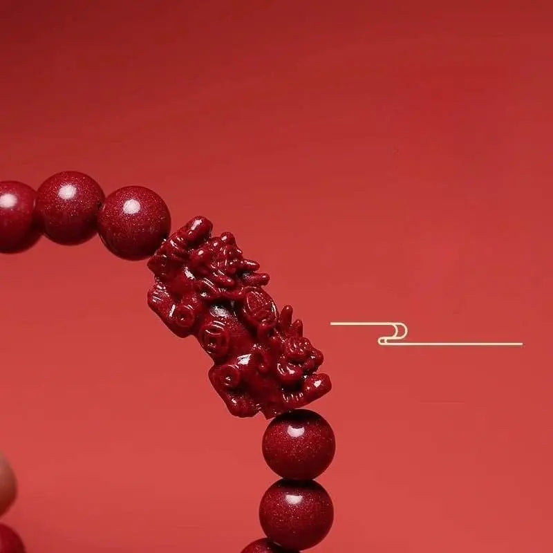 Natural Purple Cinnabar Double Pixiu Bracelet, Lucky Jewelry for Natal Year - STAR8S