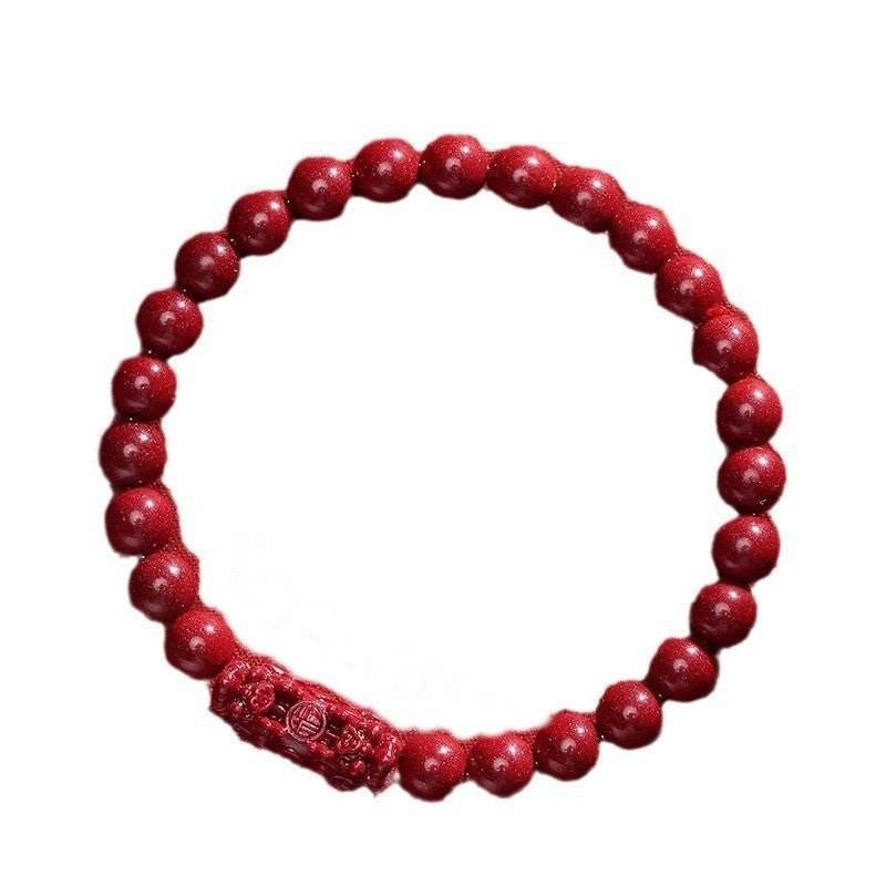 natural purple cinnabar double pixiu bracelet, lucky jewelry for natal year - star8s