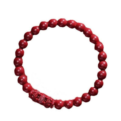 Natural Purple Cinnabar Double Pixiu Bracelet, Lucky Jewelry for Natal Year - STAR8S