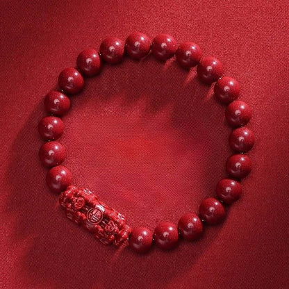 Natural Purple Cinnabar Double Pixiu Bracelet, Lucky Jewelry for Natal Year - STAR8S
