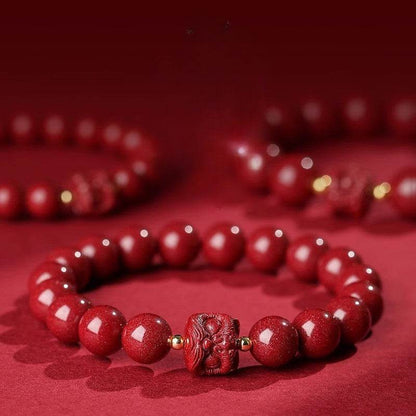 Natural Purple Cinnabar Lion - dance Bracelet, Lucky Jewelry for Natal Year & Valentine's Day - STAR8S