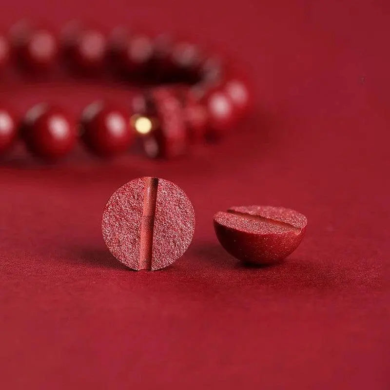 natural purple cinnabar lion - dance bracelet, lucky jewelry for natal year & valentine's day - star8s