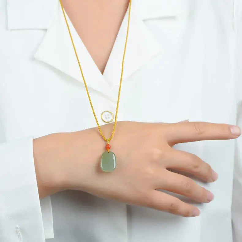 necklace with jade pendant - heitian safe & sound | star8s