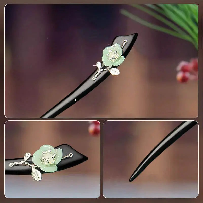 new chinese intangible heritage sandalwood u pin for vintage bun, show oriental elegance - star8s