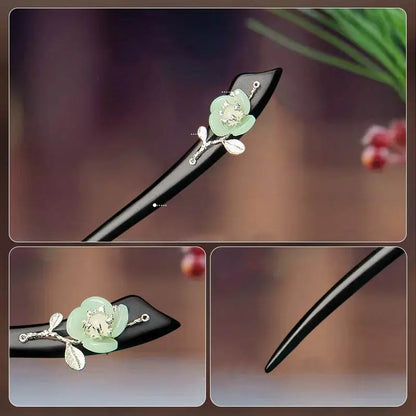 New Chinese Intangible Heritage Sandalwood U pin for Vintage Bun, Show Oriental Elegance - STAR8S