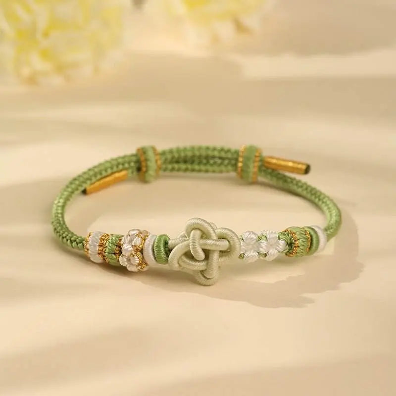 new lucky clover hand - woven rope, diy beaded jewelry for students & young girls - star8s