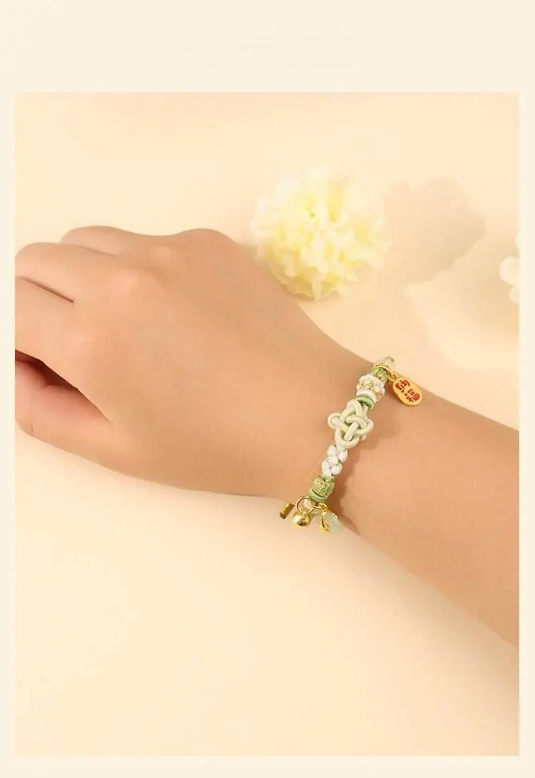 new lucky clover hand - woven rope, diy beaded jewelry for students & young girls - star8s