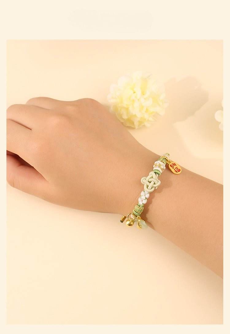 new lucky clover hand - woven rope, diy beaded jewelry for students & young girls - star8s