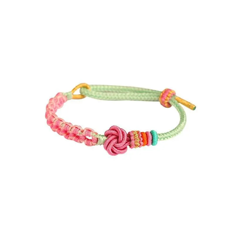 New Peach - knot Bracelet, Hand - Woven Pink Rope for Love & Festive Gifting - STAR8S