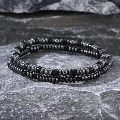 Hematite Beaded Bracelet - Stylish Black Beads for Men | Unique and Trendy Gift for Him | Fashionable and Durable