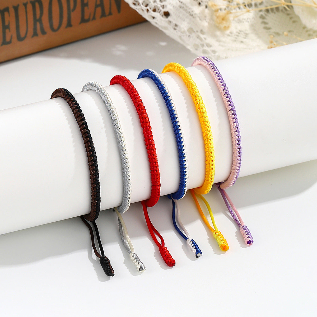 Handcrafted Adjustable Double Color Bracelet - Stylish Woven Cord with Knots - Perfect for Fashion Lovers and Festive Occasions - STAR8S