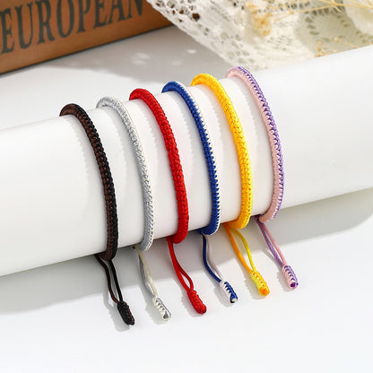 Handcrafted Adjustable Double Color Bracelet - Stylish Woven Cord with Knots - Perfect for Fashion Lovers and Festive Occasions - STAR8S