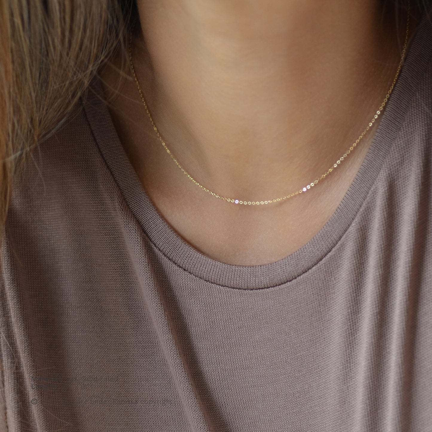 dainty minimalist link chain necklace for women teen girls ultra thin gold tone copper cable chain choker delicate layering clavicle collarbone necklace everyday fashion tiny plain base chain jewelry gift