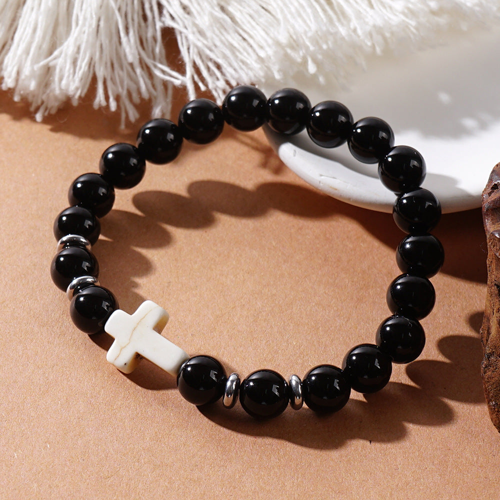 cross beaded bracelets - faith-inspired jewelry with lava rock, turquoise, tiger's eye & more | stylish & spiritual handcrafted accessories