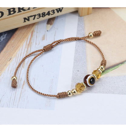 Evil Eye Bracelet - Adjustable Crystal Bead Woven Bracelet for Boys & Girls | Lucky Protection Charm Bracelet - STAR8S