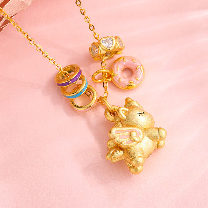 chinese zodiac horse silver necklace – s925 enamel unicorn pendant for women - star8s