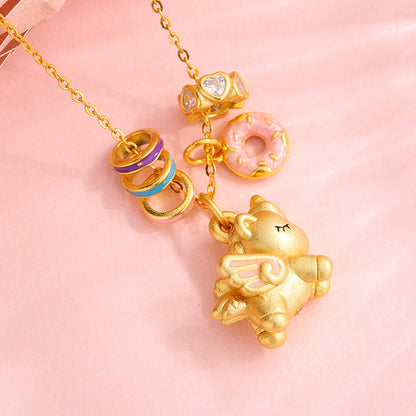 Chinese Zodiac Horse Silver Necklace – S925 Enamel Unicorn Pendant for Women - STAR8S