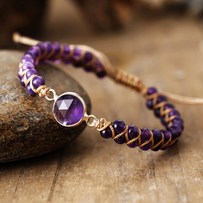 African Turquoise Braided Bracelet – Adjustable Handwoven Friendship Bracelet for Women – Amethyst, Opal, Amazonite - STAR8S